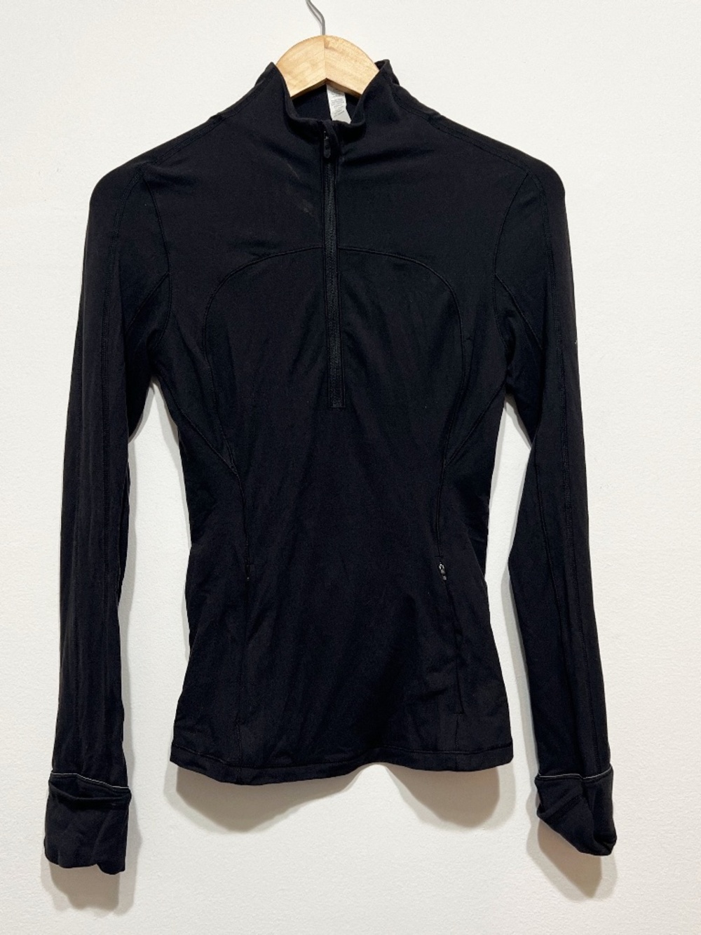 Lululemon Women's Run Briskly 1/2 Zip Long Sleeve Pullover Rulu Sweater Black 4